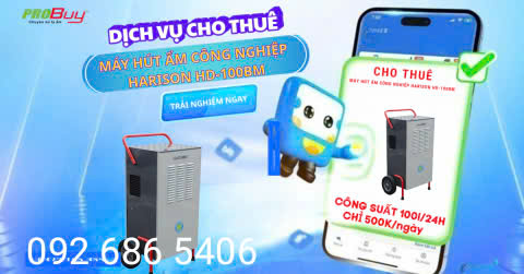 Probuy Cung Cấp Dịch Vụ Cho Thuê Máy Hút Ẩm Công Nghiệp Harison HD-100BM Giá Chỉ 500k/Ngày